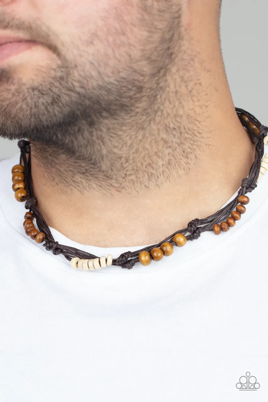 Tiki Tour Brown Paparazzi Men's Necklace
