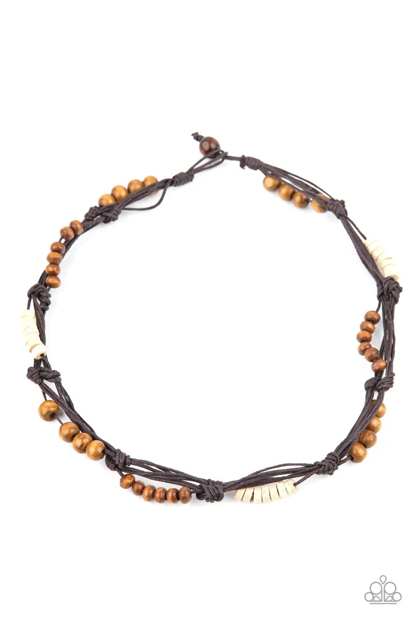 Tiki Tour Brown Paparazzi Men's Necklace
