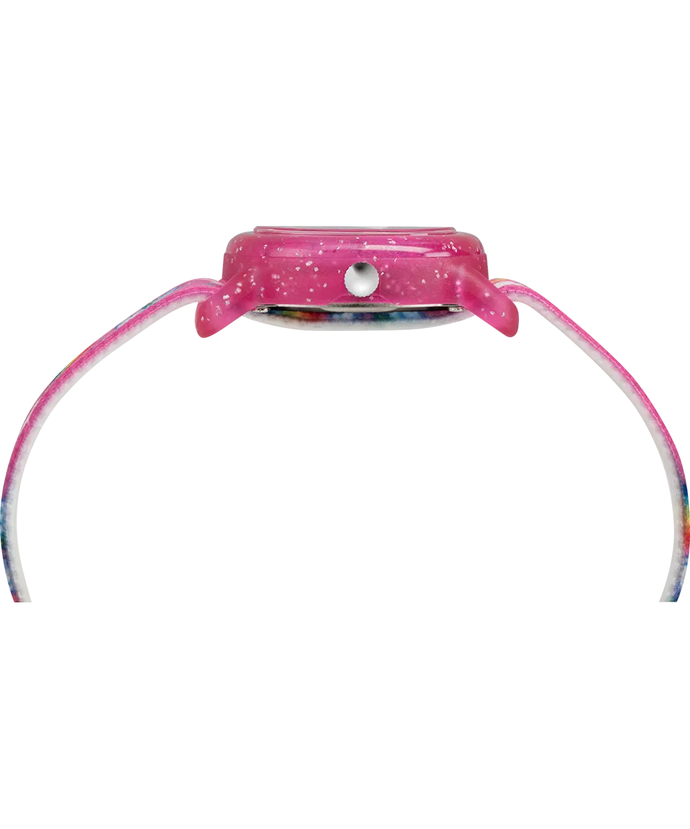 TIMEX TIME MACHINES® 29mm Rainbow Unicorn Pink Elastic Fabric Kids Watch
