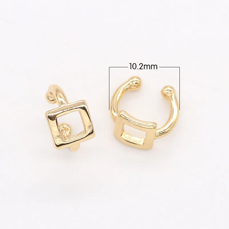 Tiny Single Square Gold Earrcuff Gold Plated Geometric Shape Earring GP-819