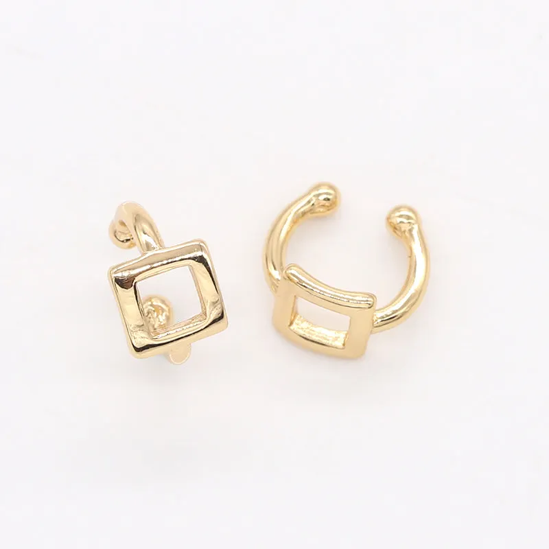 Tiny Single Square Gold Earrcuff Gold Plated Geometric Shape Earring GP-819