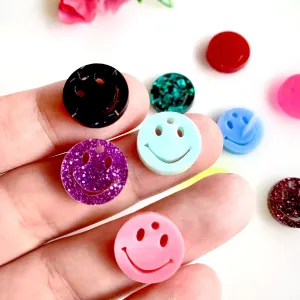 Tiny smiley faces / 10 Pieces, 15mm