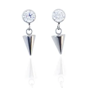 Titanium CZ and spike cone drop Earring