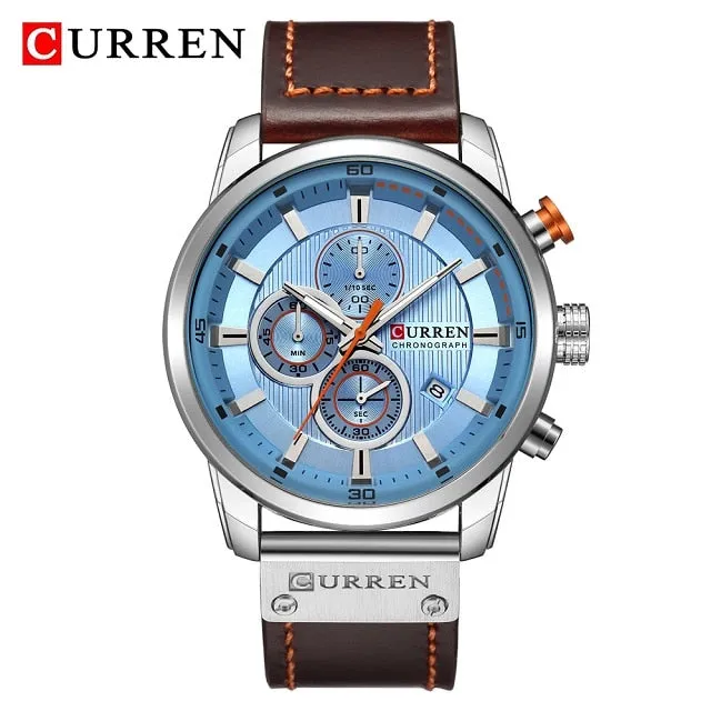 Top Brand Curren Men Watch with Chronograph Sport Waterproof Clock Mens Watches Military Luxury Men&#39;s Wrist Watch Analog Quartz
