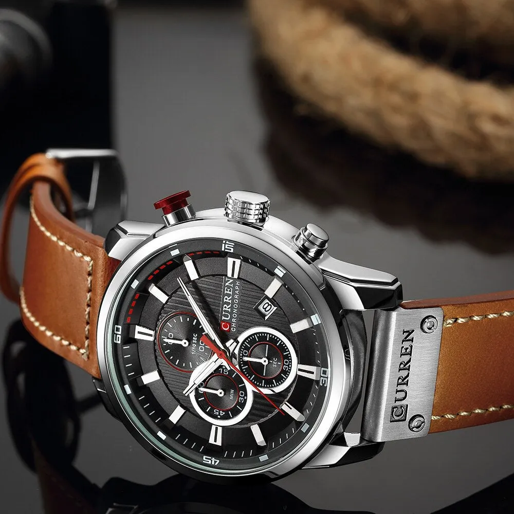 Top Brand Curren Men Watch with Chronograph Sport Waterproof Clock Mens Watches Military Luxury Men&#39;s Wrist Watch Analog Quartz