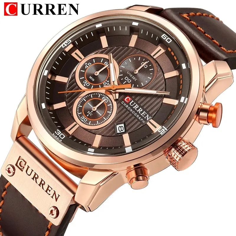 Top Brand Curren Men Watch with Chronograph Sport Waterproof Clock Mens Watches Military Luxury Men&#39;s Wrist Watch Analog Quartz