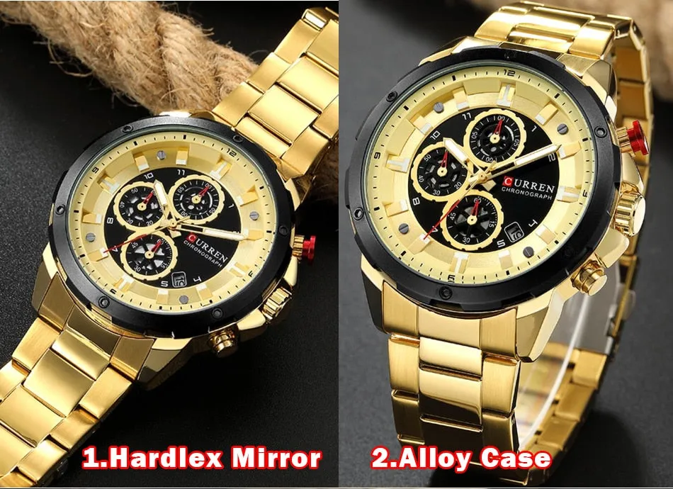 Top Luxury Brand CURREN Mens Watches Military Sport Waterproof Chronograph Blue Quartz Watch Men Clock Men&#39;s Watch reloj hombre
