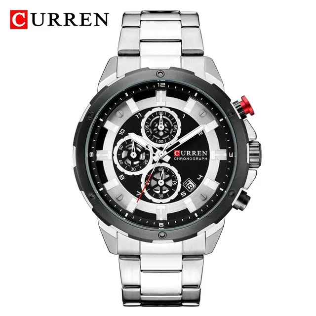 Top Luxury Brand CURREN Mens Watches Military Sport Waterproof Chronograph Blue Quartz Watch Men Clock Men&#39;s Watch reloj hombre