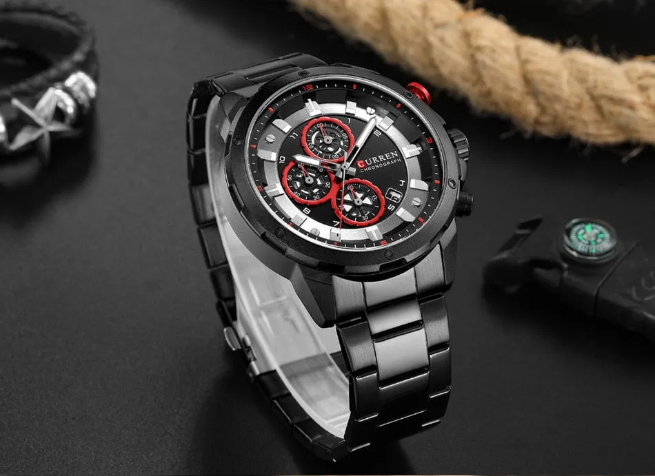 Top Luxury Brand CURREN Mens Watches Military Sport Waterproof Chronograph Blue Quartz Watch Men Clock Men&#39;s Watch reloj hombre