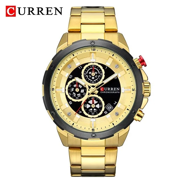 Top Luxury Brand CURREN Mens Watches Military Sport Waterproof Chronograph Blue Quartz Watch Men Clock Men&#39;s Watch reloj hombre