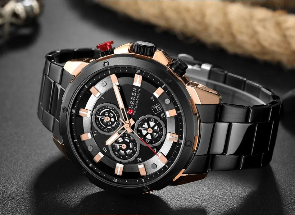 Top Luxury Brand CURREN Mens Watches Military Sport Waterproof Chronograph Blue Quartz Watch Men Clock Men&#39;s Watch reloj hombre