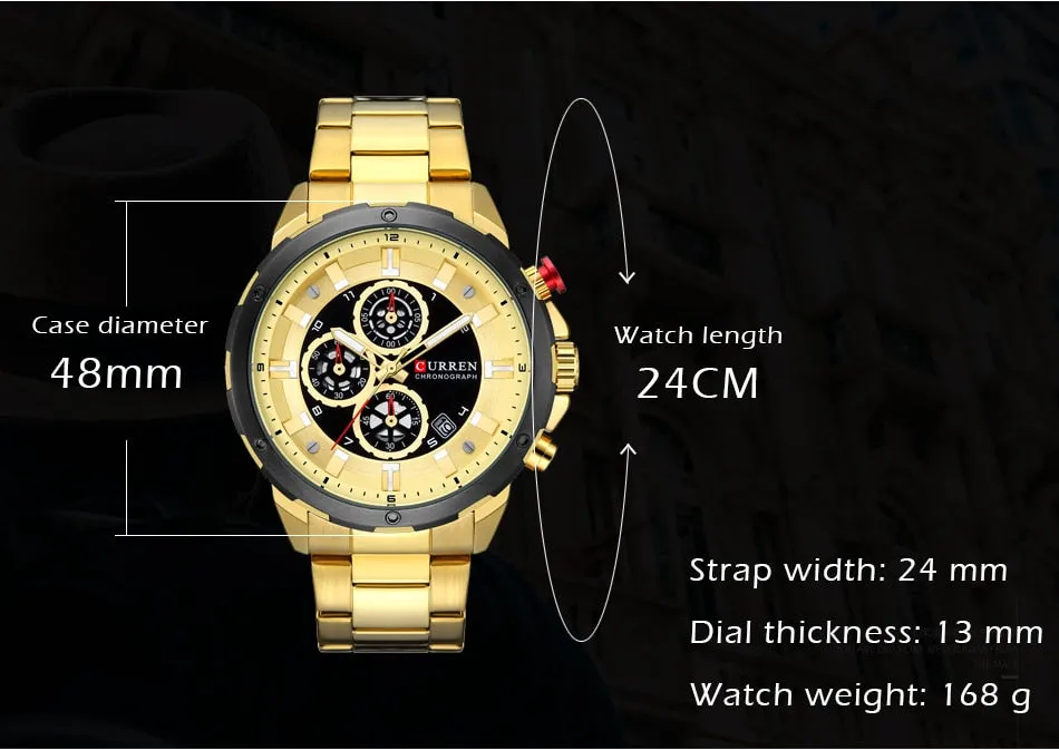 Top Luxury Brand CURREN Mens Watches Military Sport Waterproof Chronograph Blue Quartz Watch Men Clock Men&#39;s Watch reloj hombre