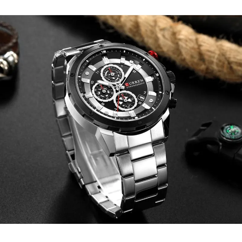 Top Luxury Brand CURREN Mens Watches Military Sport Waterproof Chronograph Blue Quartz Watch Men Clock Men&#39;s Watch reloj hombre