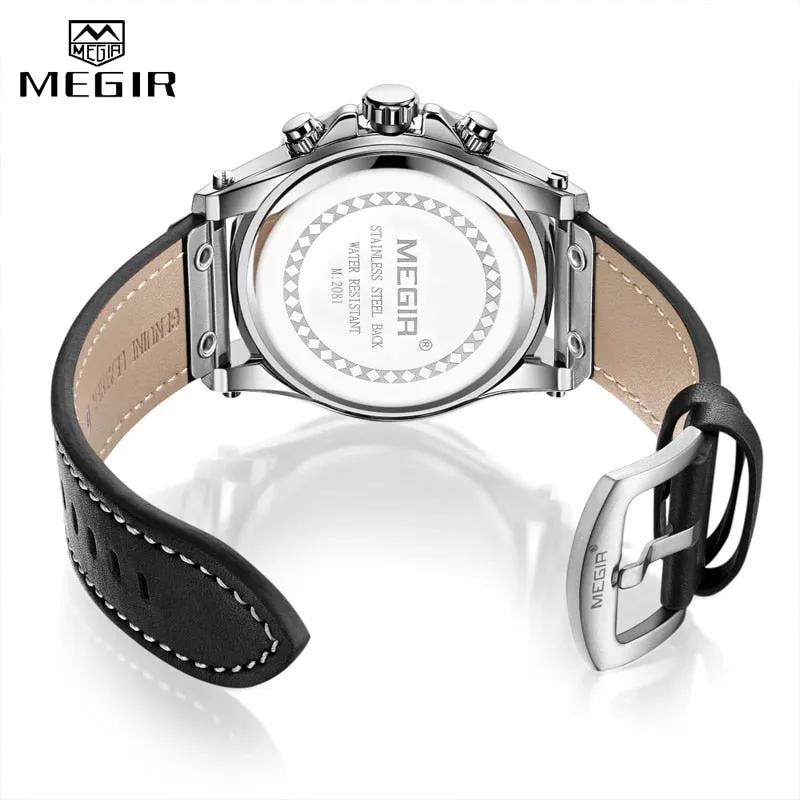 Top Luxury Brand MEGIR Mens Sports Watches Waterproof 24 Hour Date Quartz Watch Men Full Steel Military Wrist Watch Male Clock