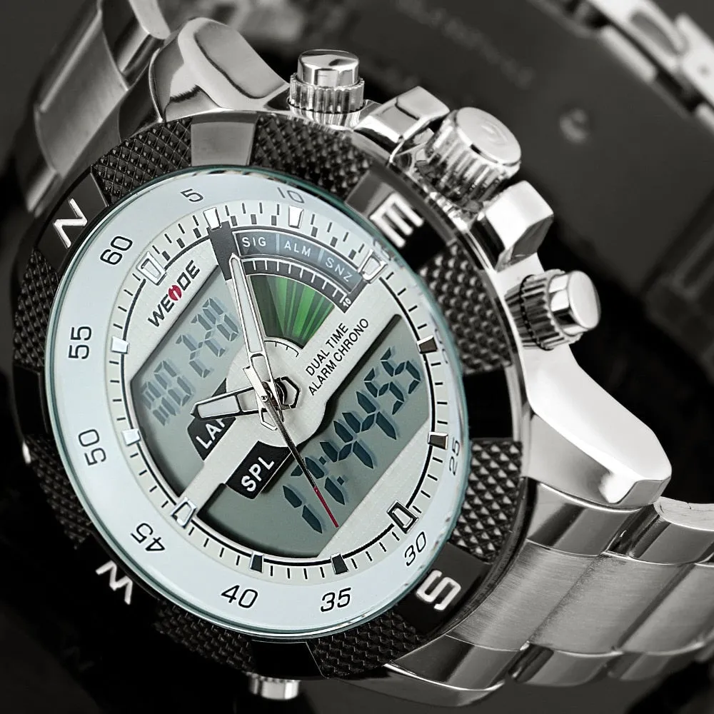Top Luxury Brand WEIDE Men Fashion Sports Watches Men's Quartz LED Clock Man Army Military Wrist Watch Relogio Masculino