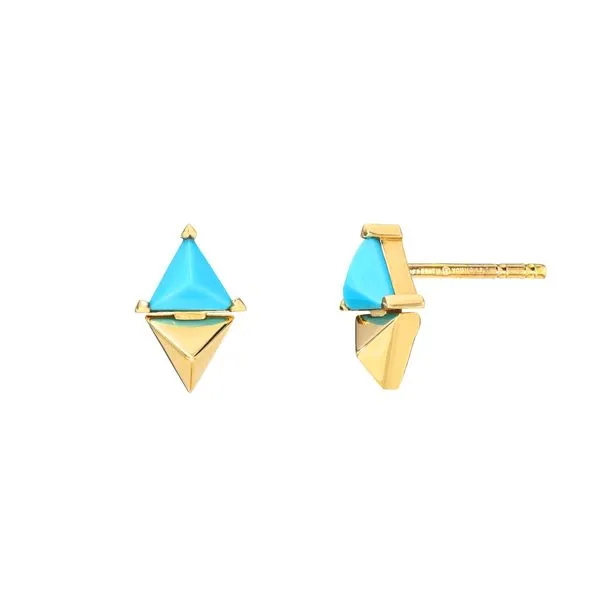 Triangle Turquoise Hinge Earrings