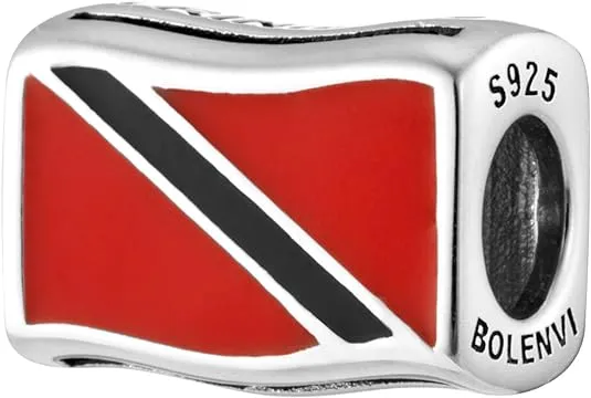 Trinidad Flag Bead Charm
