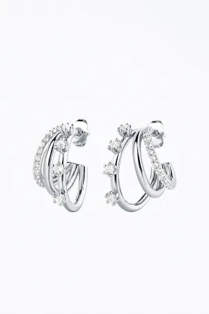TRIPLE THREAT GEMSTONE HOOPS