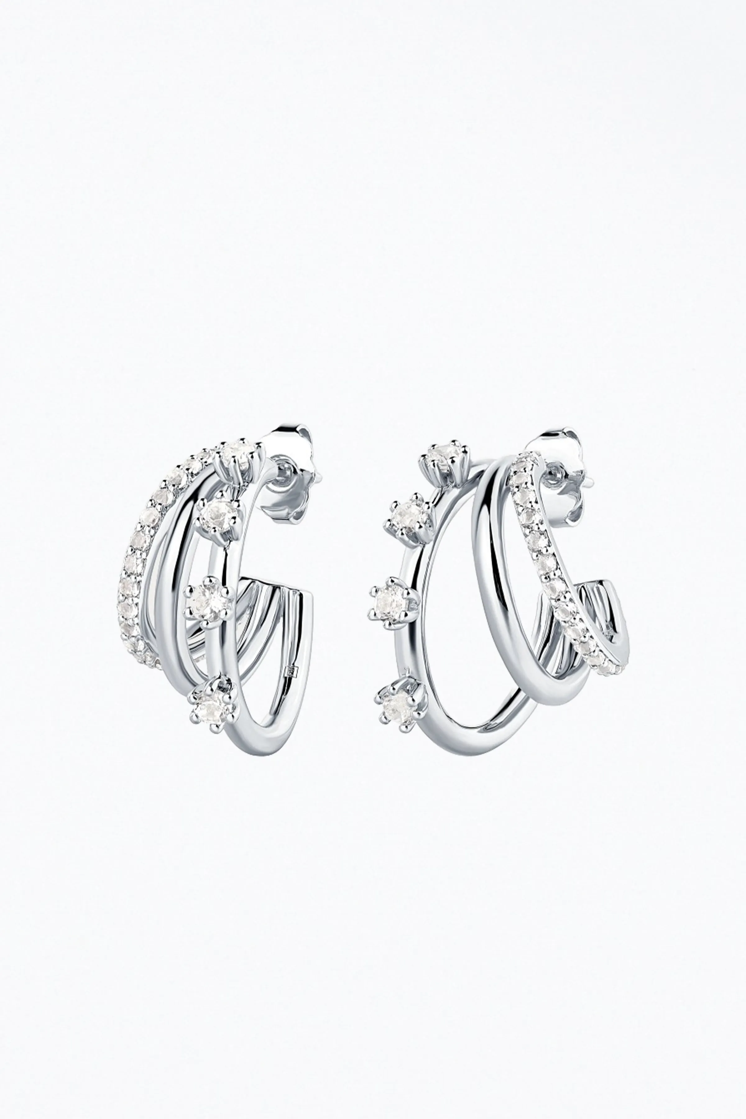 TRIPLE THREAT GEMSTONE HOOPS