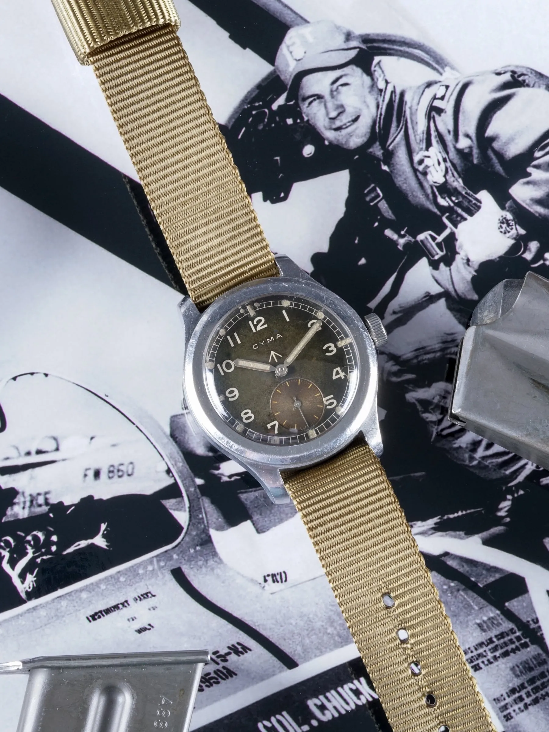 Tropical 1940s Cyma Military Watch "Dirty Dozen"