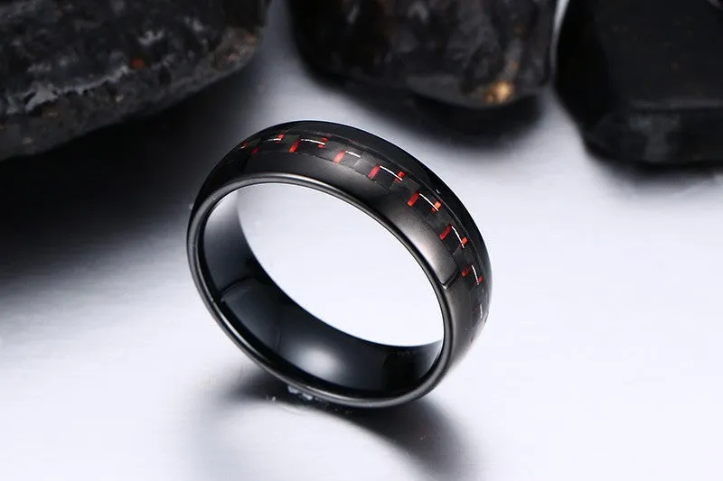 Tungsten Carbide Ring Black Carbon 8mm