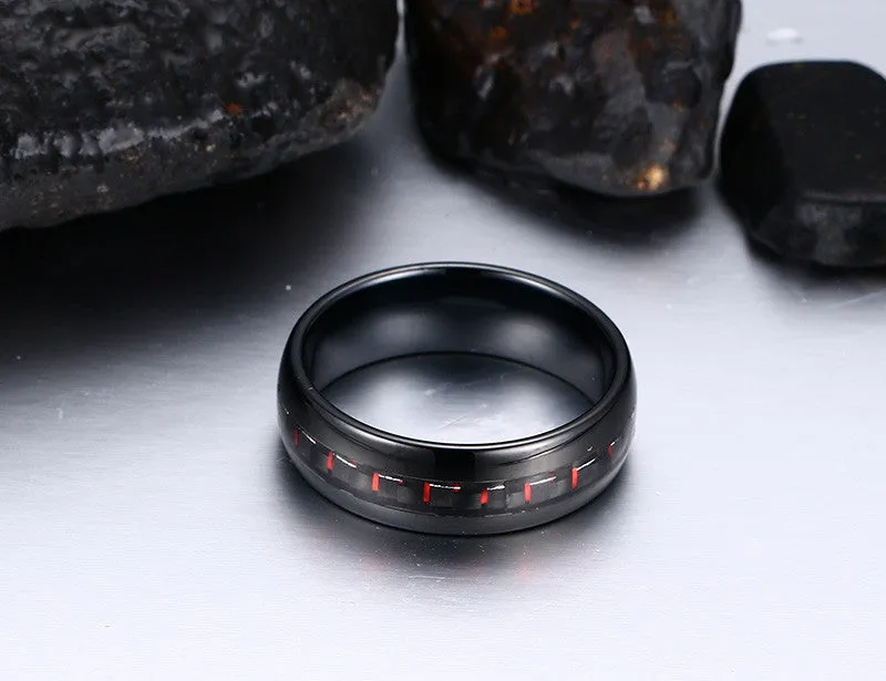 Tungsten Carbide Ring Black Carbon 8mm