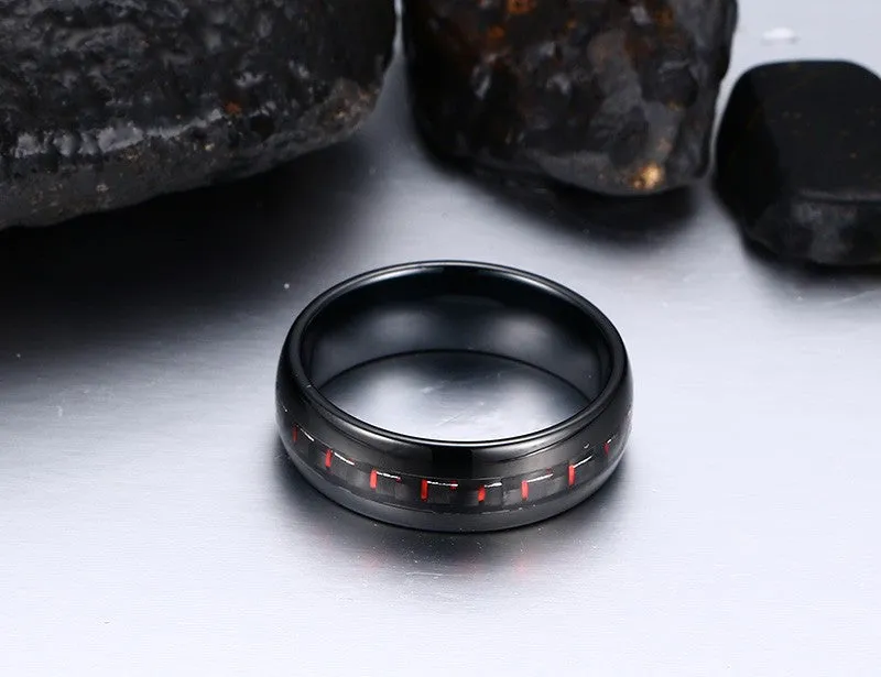 Tungsten Carbide Ring Black Carbon 8mm