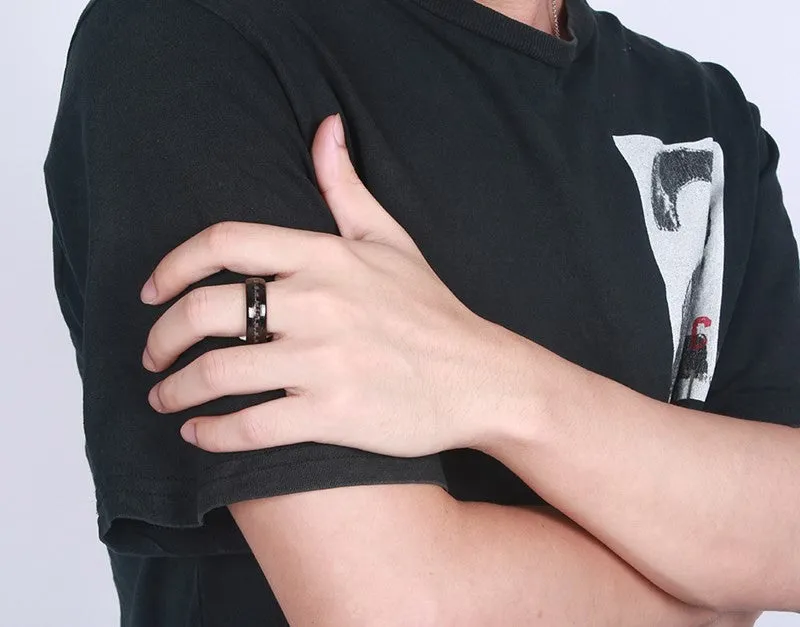 Tungsten Carbide Ring Black Carbon 8mm