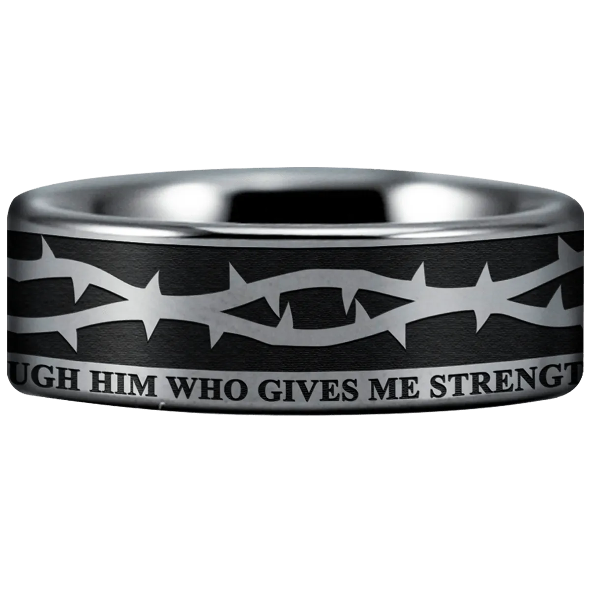 Tungsten Crown of Thorns Ring