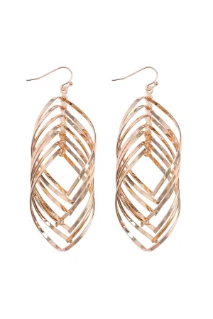TWIST MULTI LAYERED DISTORT DROP EARRINGS