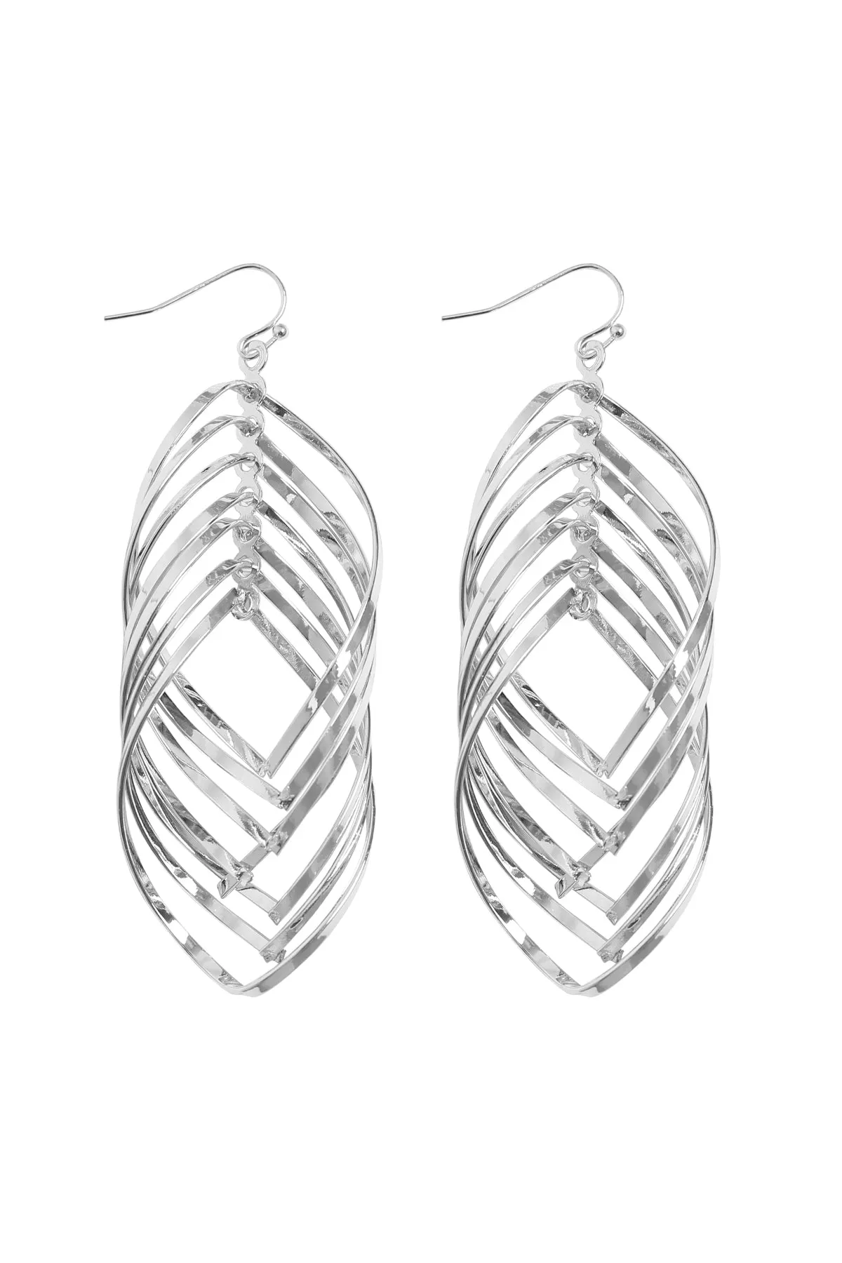TWIST MULTI LAYERED DISTORT DROP EARRINGS