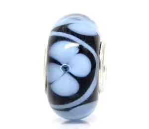 Two (2) Glass Murano Bead Spacer For Snake Chain Charm Bracelet