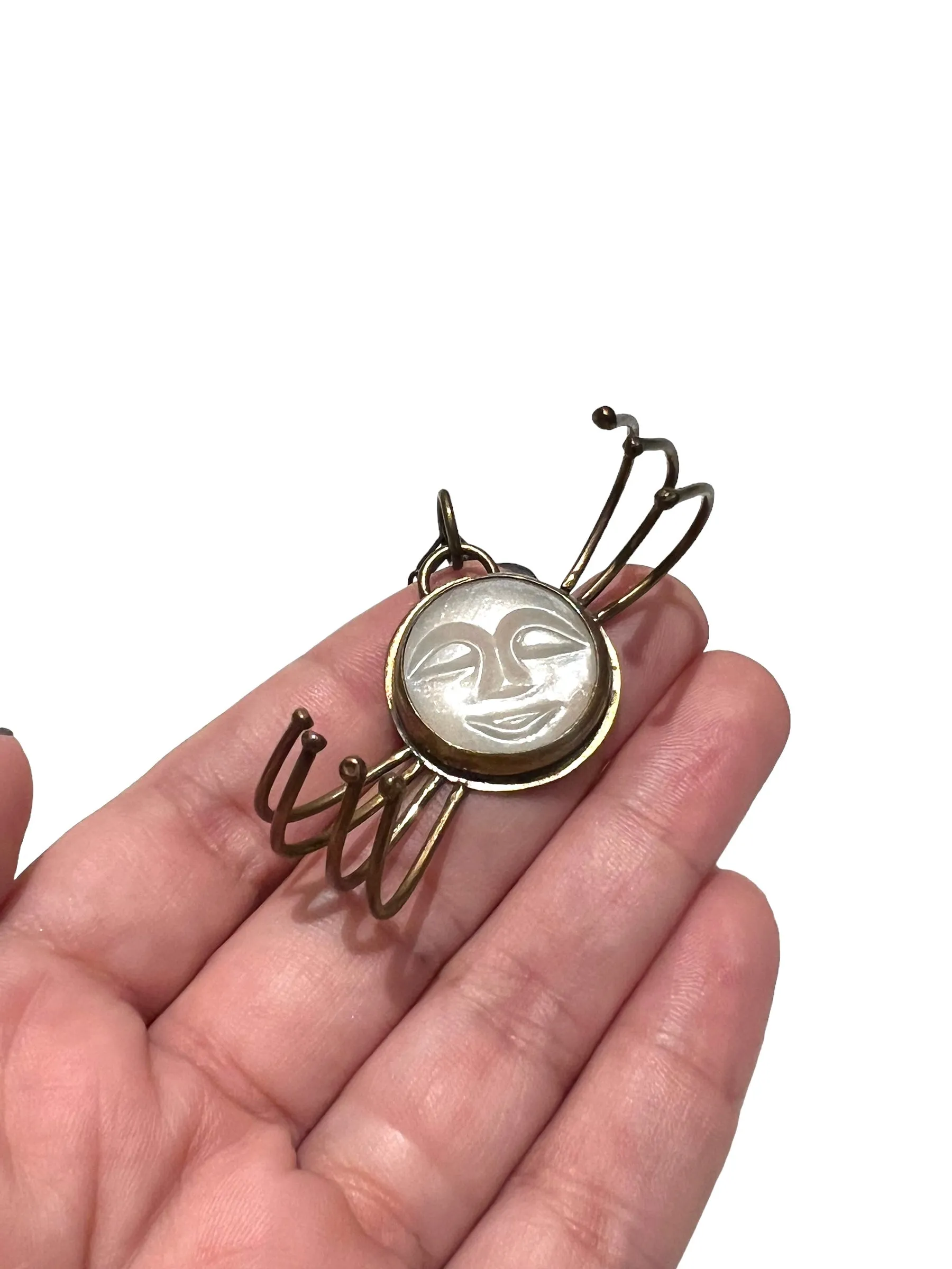 UNEVEN JEWELRY - Grey Moonstone Spider Necklace