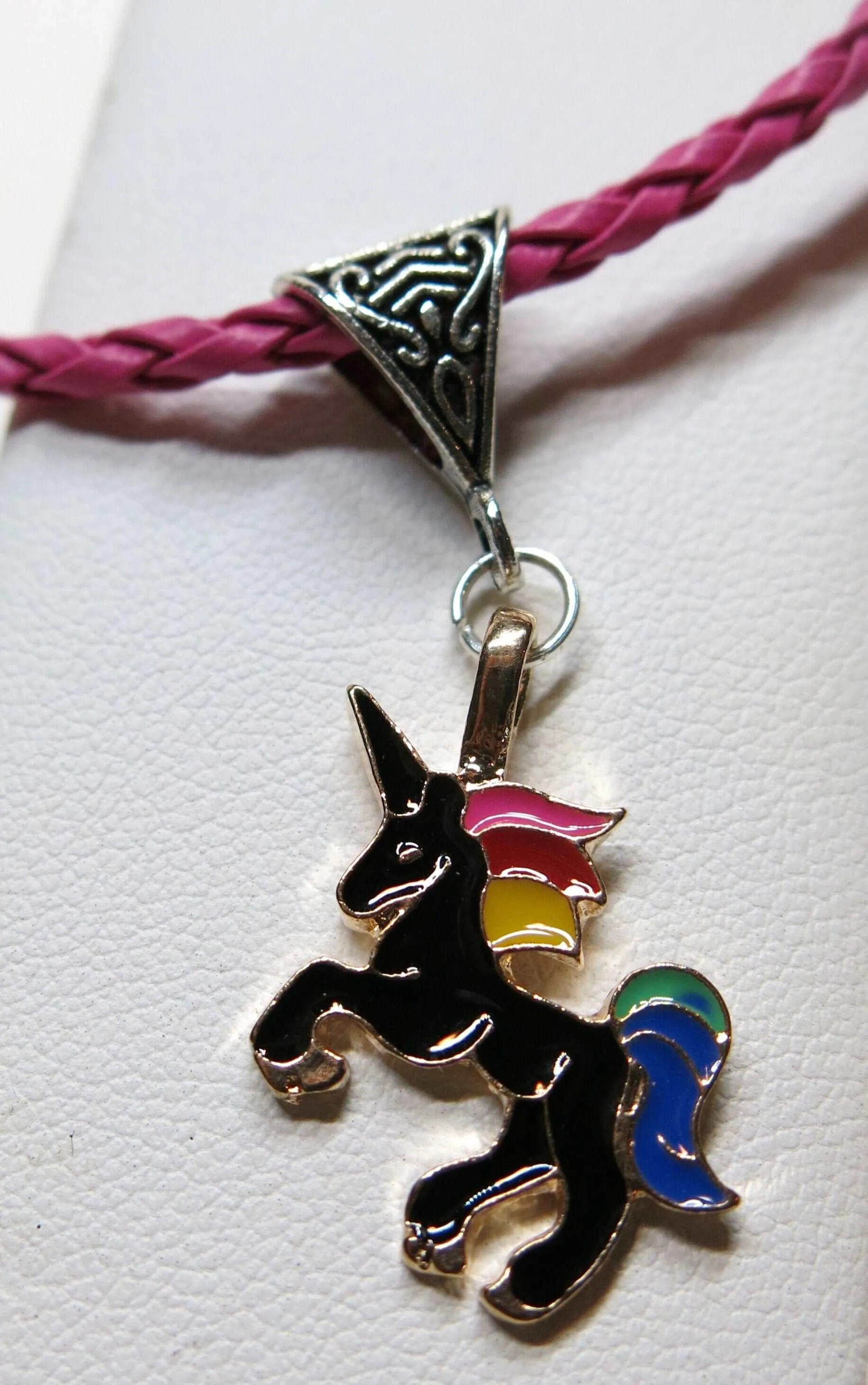 Unicorn Necklace, Enamel Unicorn Charm Pendant Necklace, Kids Birthday Gift, Girls Unicorn Necklace