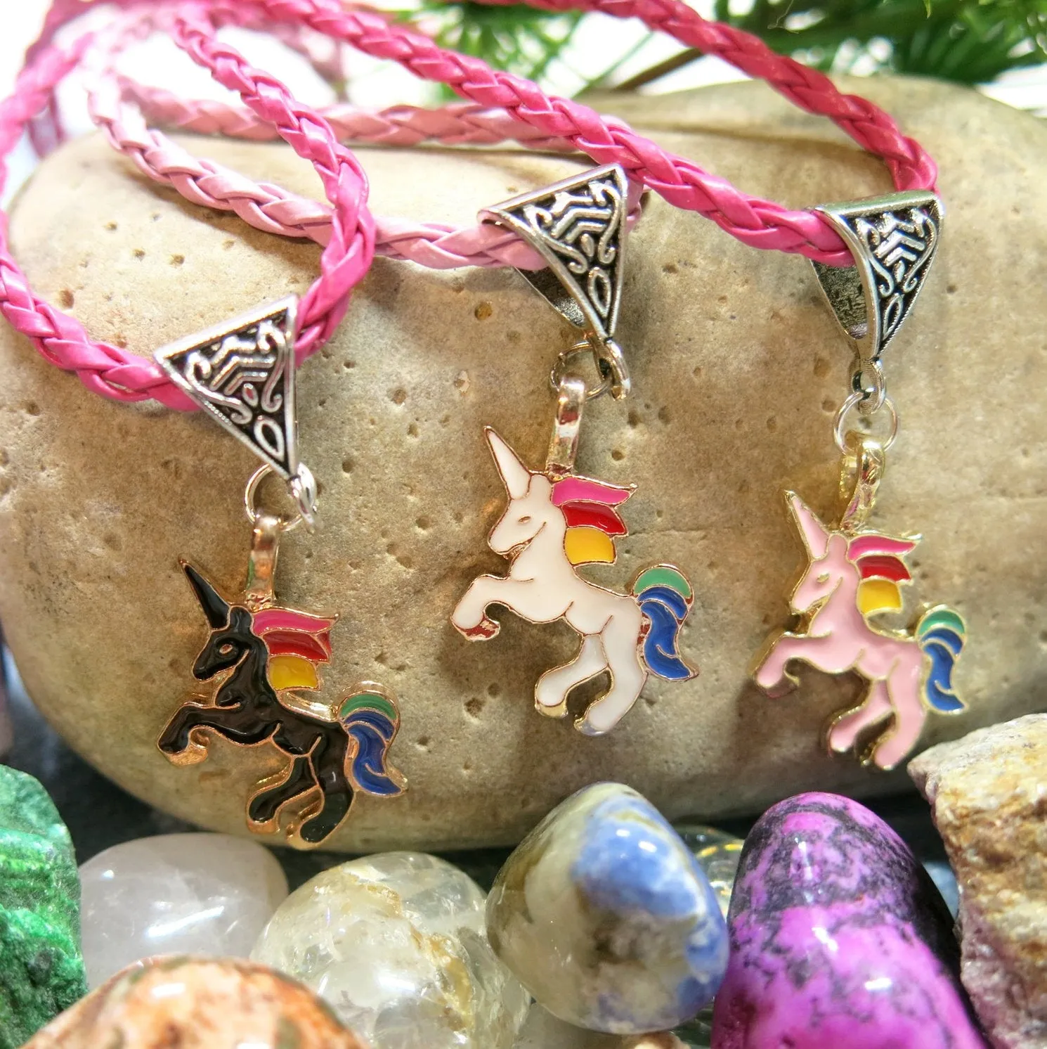 Unicorn Necklace, Enamel Unicorn Charm Pendant Necklace, Kids Birthday Gift, Girls Unicorn Necklace