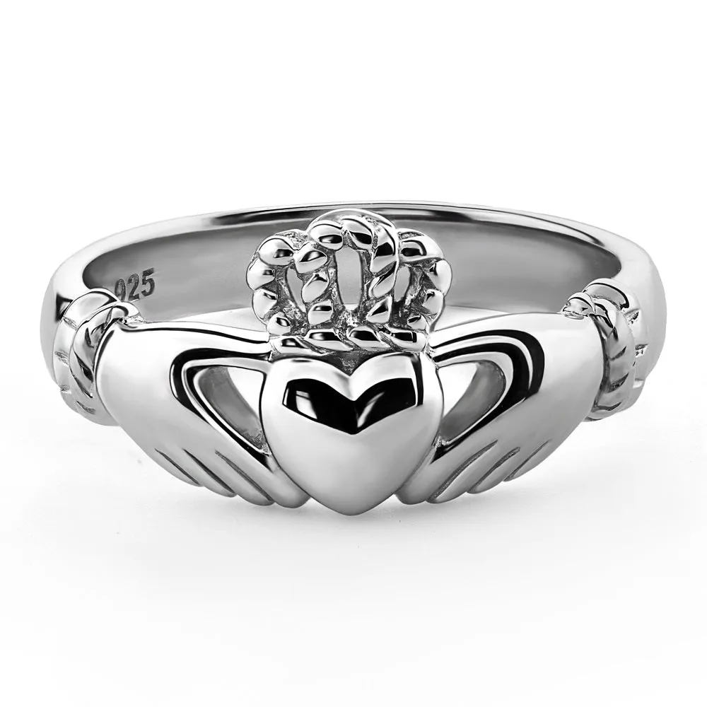 Unisex Sterling Silver UUS-6335 Claddagh Ring