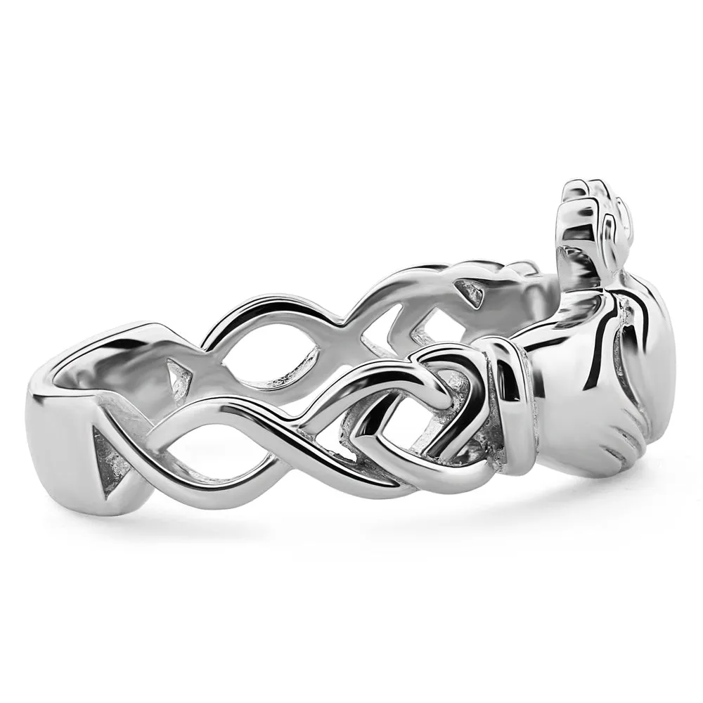 Unisex Sterling Silver UUS-6341 Claddagh Ring