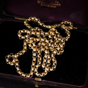 Victorian 28" Gold Belcher Chain Necklace