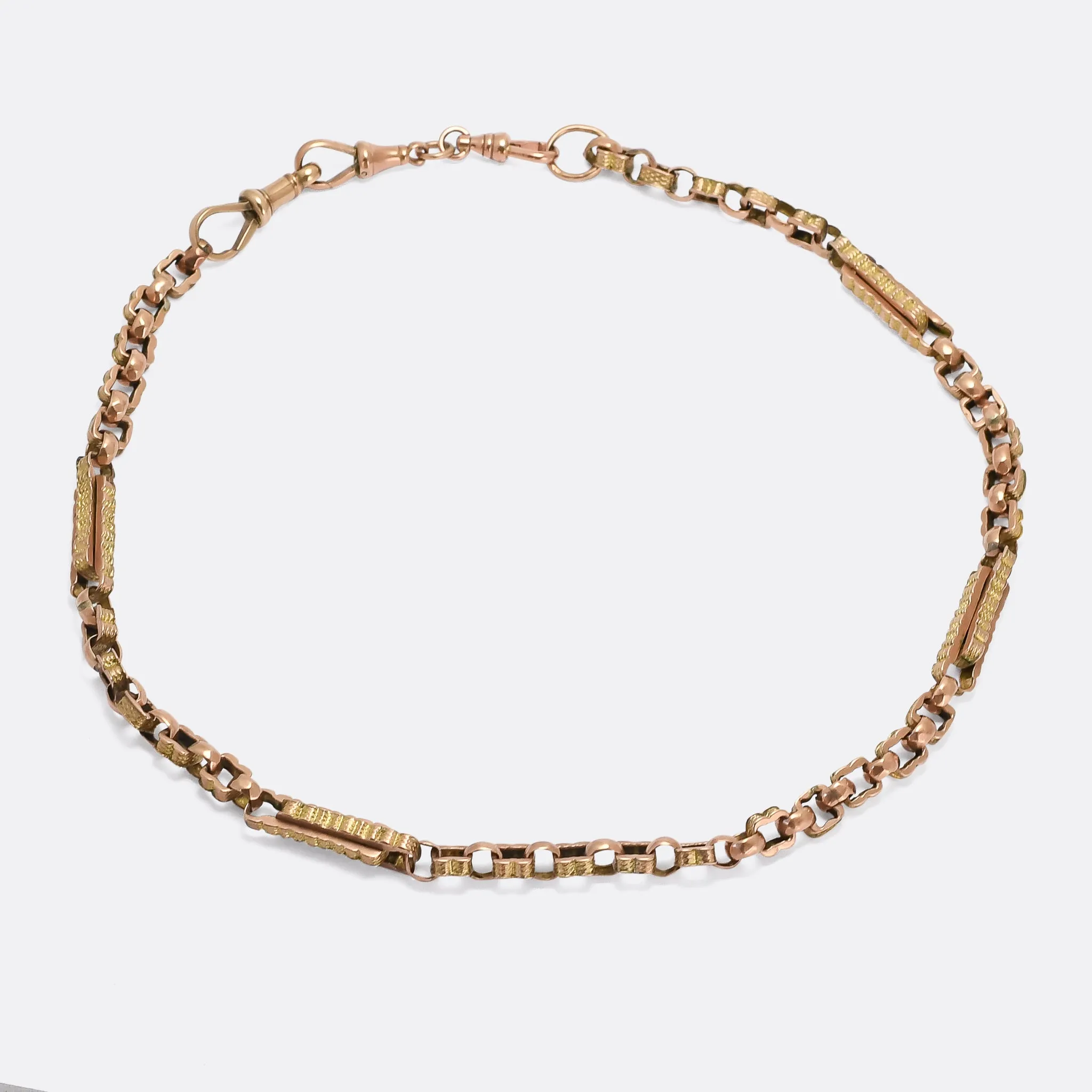 Victorian Two-Tone Gold Fancy-Link Chain Necklace