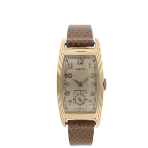 Vintage 1936 Hamilton Clark Men's Mechanical Wristwatch 980 USA 14k GF