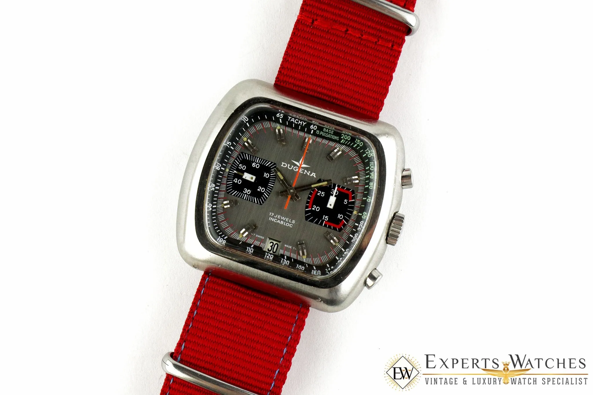 Vintage 1969 Dugena Doctor Medical Chronograph Pulsations Pulsometer watch w Box