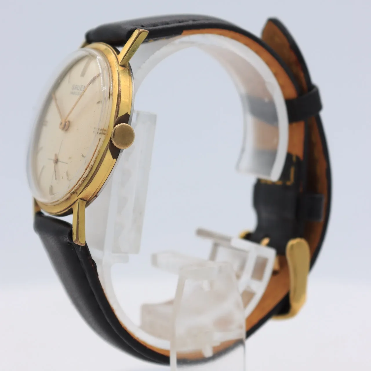 Vintage Gruen Precision James Bond Men's Mechanical Wristwatch 510 Gold Tone