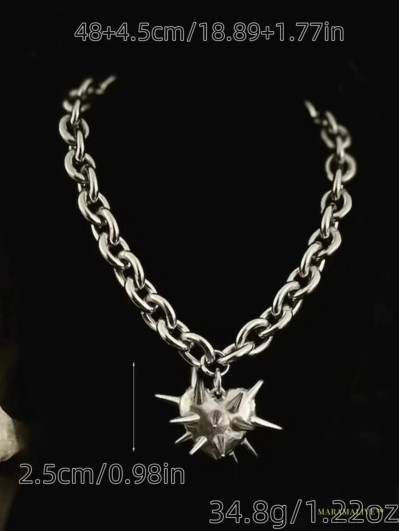 Vintage Heart Thorn Spike Chain Alloy Silver Pendant Earrings: A Gothic Fashion Masterpiece