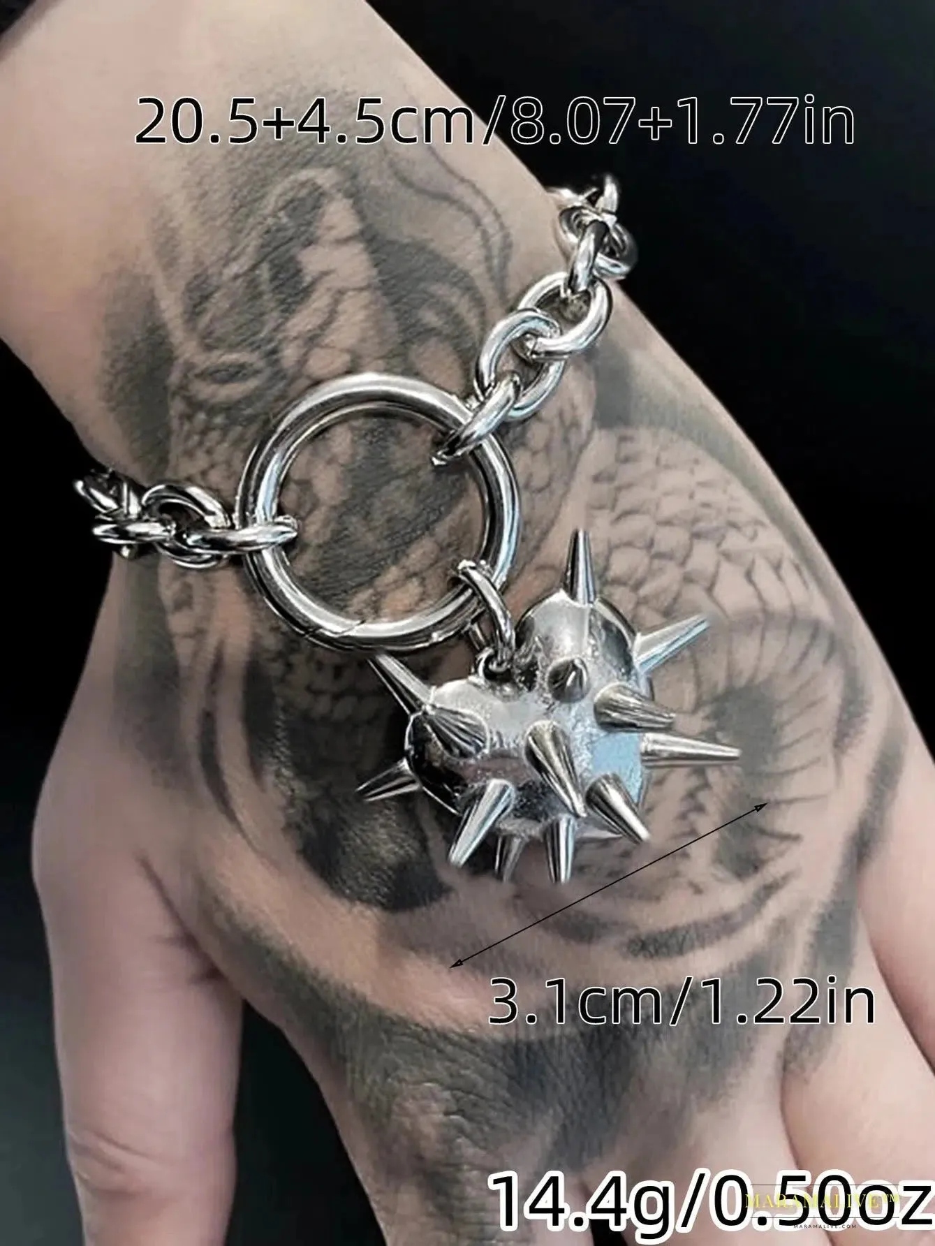 Vintage Heart Thorn Spike Chain Alloy Silver Pendant Earrings: A Gothic Fashion Masterpiece