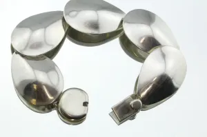 Vintage Sterling Silver Taxco Mexico Chunky Heavy Link Bracelet Signed 925 TC-89
