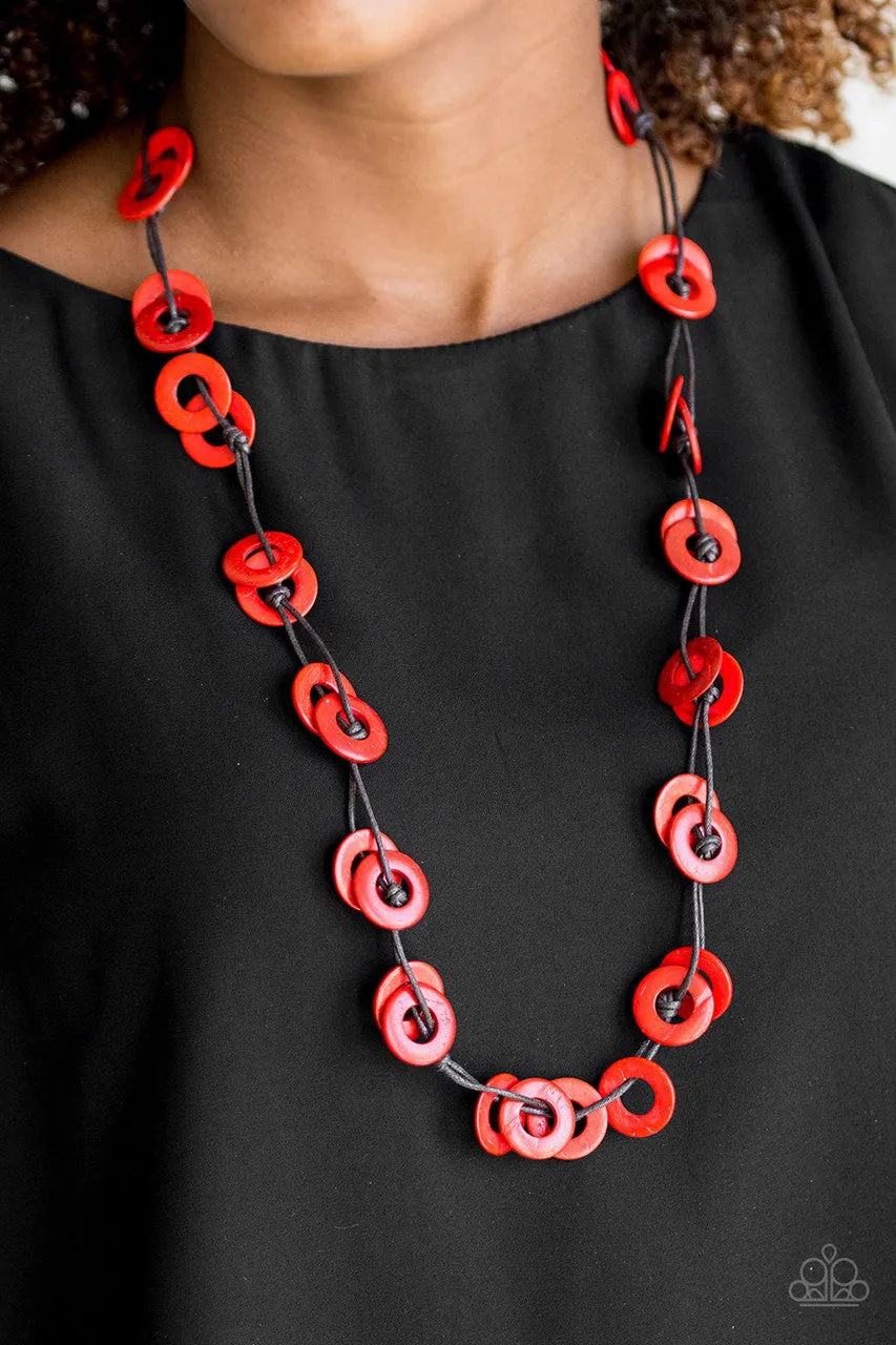 Waikiki Winds Red Paparazzi Necklace