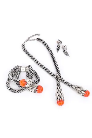 Wheat Chain Necklace, Bracelet and Earring Set