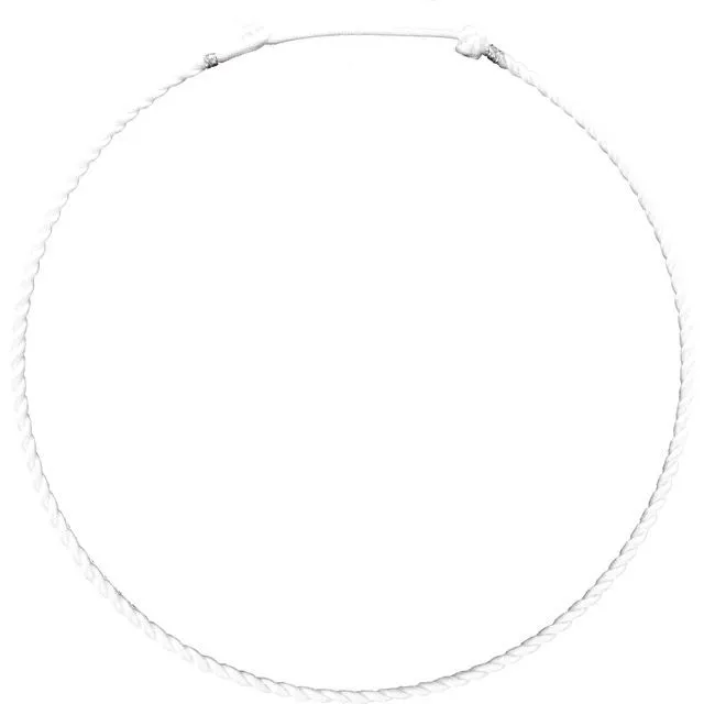 White 3 mm Satin Twist Adjustable 16-18" Necklace