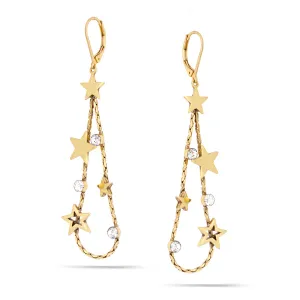 WHITE CRYSTAL STAR EARRINGS #200GD3101 (5B1)
