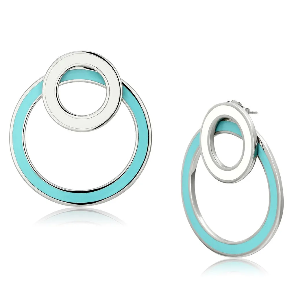 Women Stainless Steel Epoxy Earrings TK916